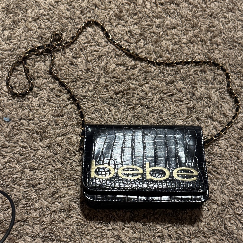 Bebe Leona Croco Crossbody Bag